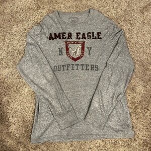 American Eagle Outfitters Athletic Fit Gray Tee